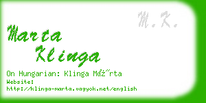 marta klinga business card